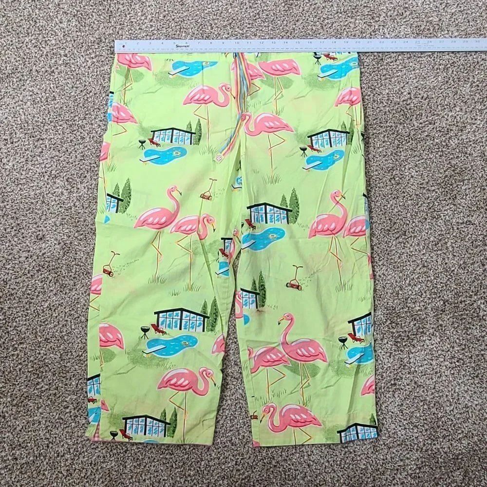 Flamingo Pajamas Nick & Nora Y2k 2000 Size Large - Picture 12 of 15